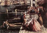 MARIESCHI, Michele The Grand Canal at San Geremia (detail) sg France oil painting artist